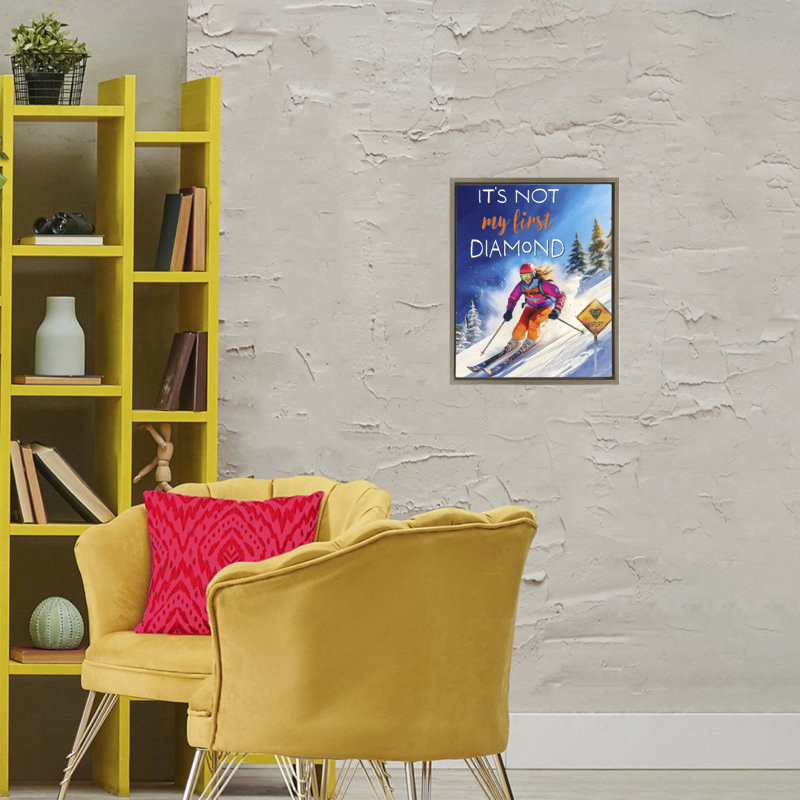 Not My First Diamond Floating Frame, design par Grotto Studios, Cadre flottant orme Montalcino, H 21 po x l 17 po