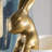 Chester 27" Resin Rabbit Lamp with Linen Shade, Gold