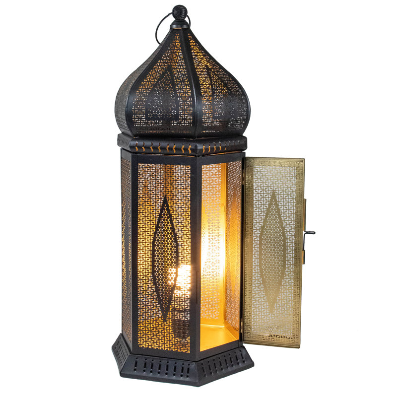 Lampe de table 23,5 "style marocain noir et doré