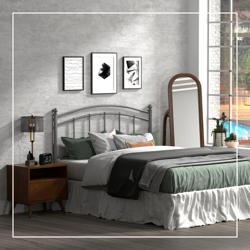 Bouton Headboard, California King, Hammered Silver