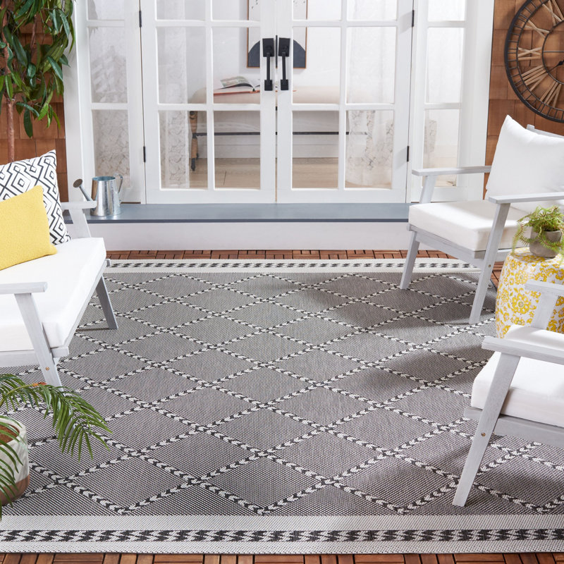 Karalynn Performance Solid Color Indoor/Outdoor Area Rug, Rectangle 8' x 10'