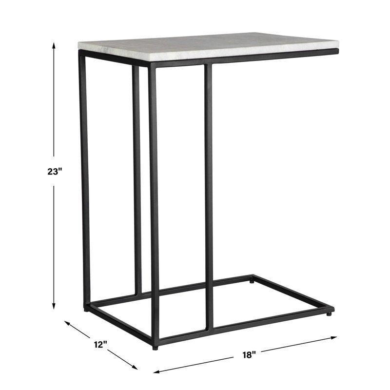 Clinton Marble End Table, Black