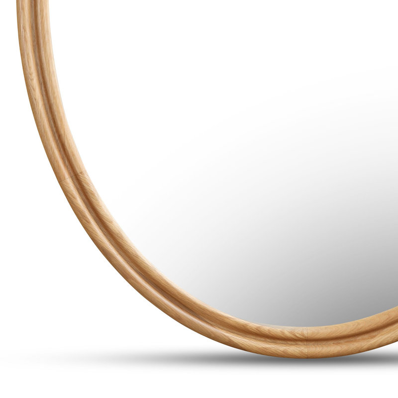 Grand miroir rond Alcott, 40 po x 32 po, Ovale, Naturel