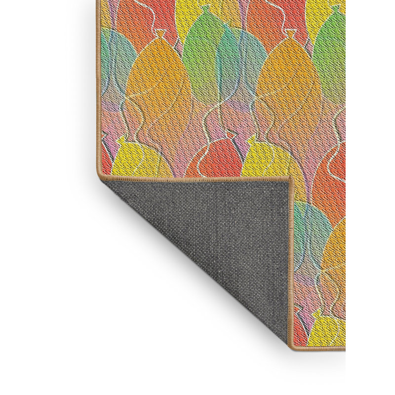 Tapis décoratif orange Pickell, Rectangle 7 pi x 10 pi