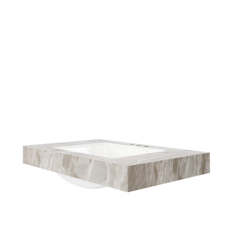 Lavabo en céramique 36 po gris clair et encastrable 36 po, sans armoire, sans robinet ni drain, convient aux meubles-lavabos TILLEY, YOLAN, etc.