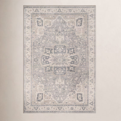 Lucy Gray Hand-Knotted Wool Oriental Rug