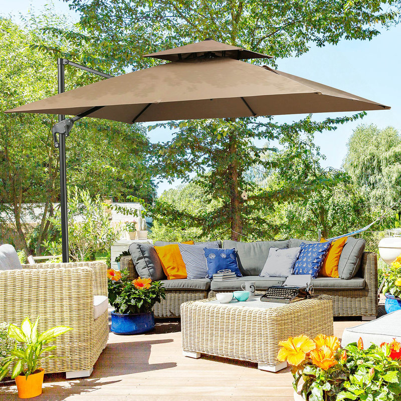 Parasol d'extérieur polyvalent en porte-à-faux avec caractéristiques avancées pour un ombrage idéal