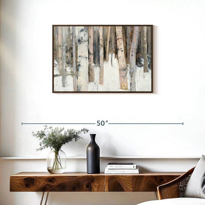 Lumière chaude d'hiver I, Cadre flottant noyer, 31 po x 21 po