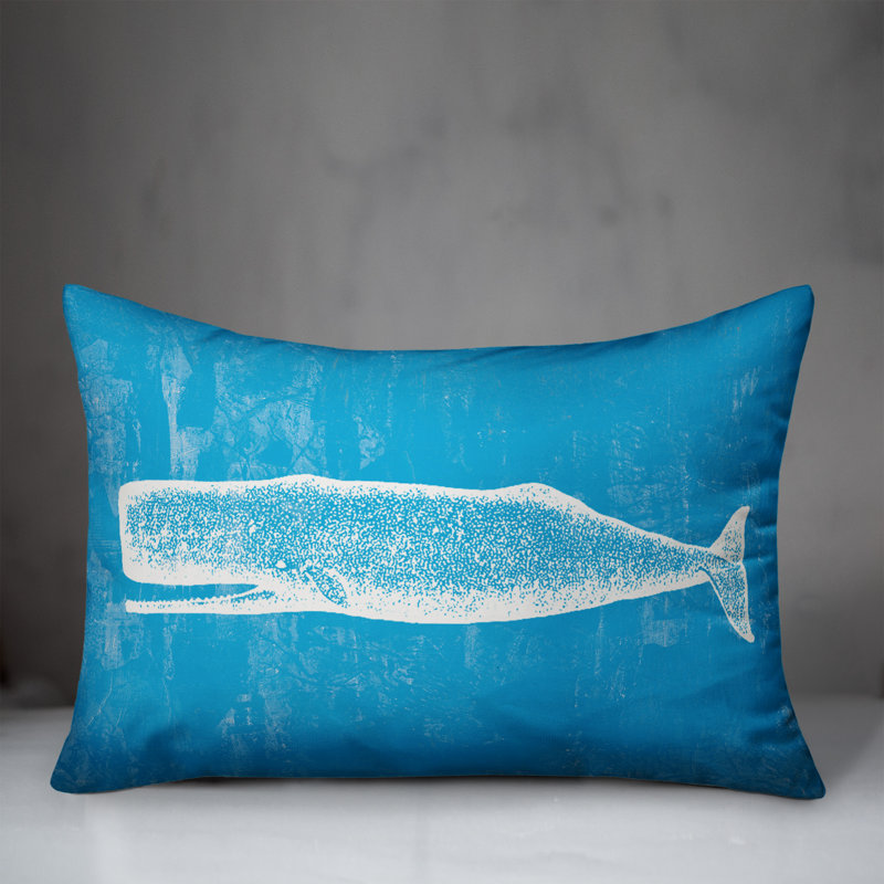 Blue Whale Rectangular Pillow Cover & Insert, Polyester/Polyfill