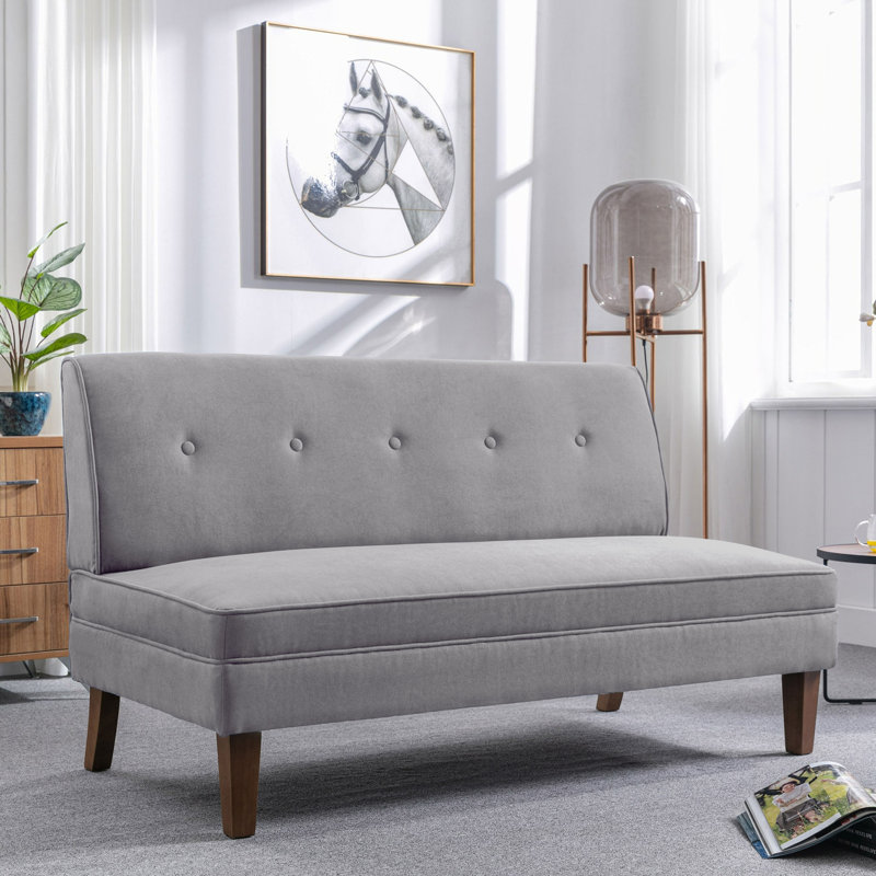 Causeuse Anjeza, Mélange de polyester gris