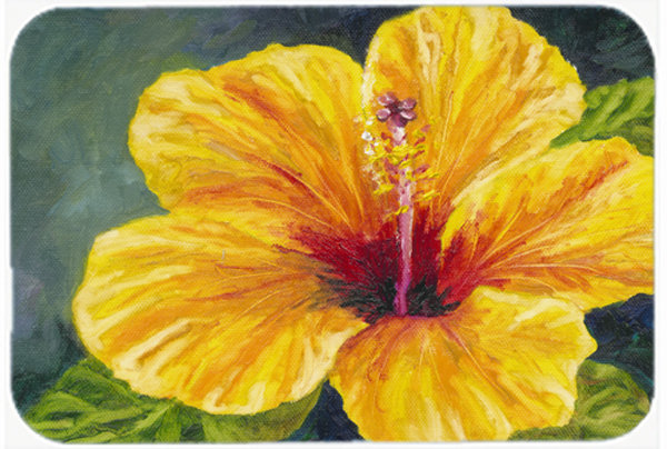 Caroline's Treasures Yellow Hibiscus Glass Cutting Board
