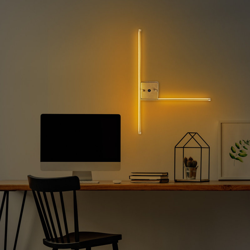 Elegant Gold Wall Lamp, Metal Body, 24.0 x 16.5 x 1.2 inches | SMD LED Socket, 14.4W, 3000K Warm White Light | Stylish Design with Durable Metal Base Plate, Ideal for Modern Home Décor & Ambient Lighting