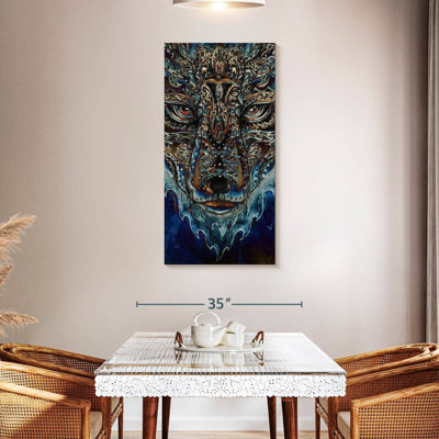 Blue Abstract Wolf