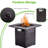 Marae Square Stainless Steel Propane Smokeless Fire Pit Table with Lid-639641787