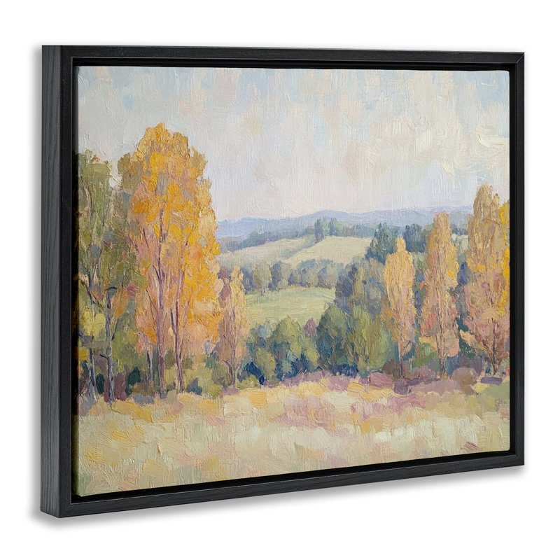Cadre flottant campagne en automne, design par Petal Prints Design, Cadre flottant noir de jais, H 17 po x l 21 po