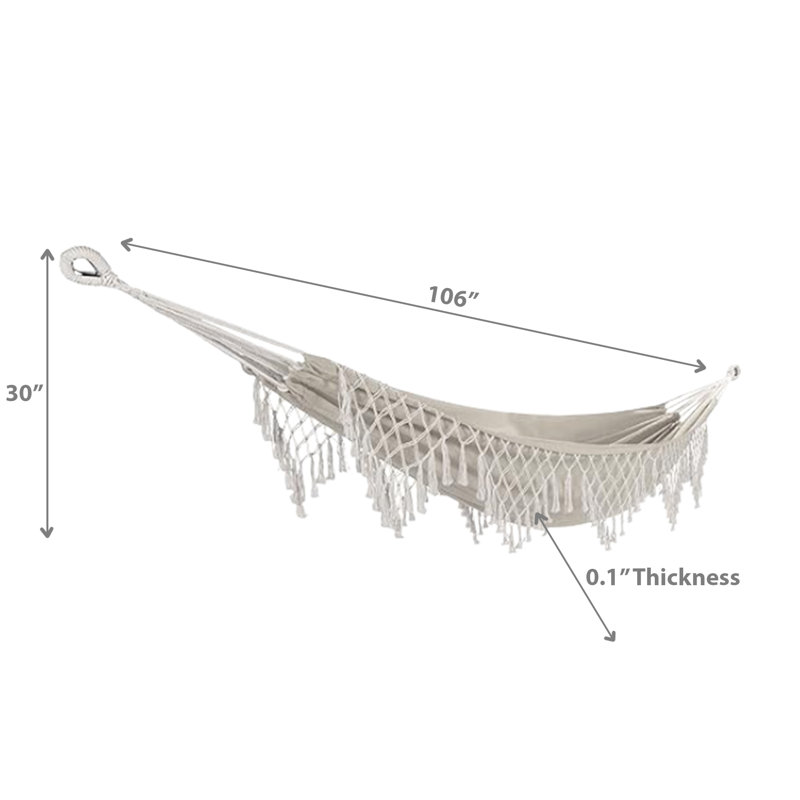 Ensemble de 2 pièces de hamac tressé à la main avec frange décorative