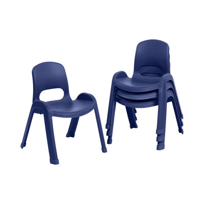 ECR4Kids Plastic Stackable SitRight Chair, 11in, Classroom Furniture, 4-Pack
