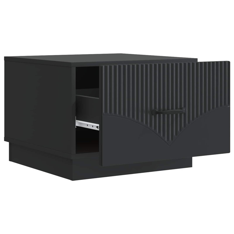 Coffee Table with Storage, 37cm H x 50cm L x 49cm W, Black