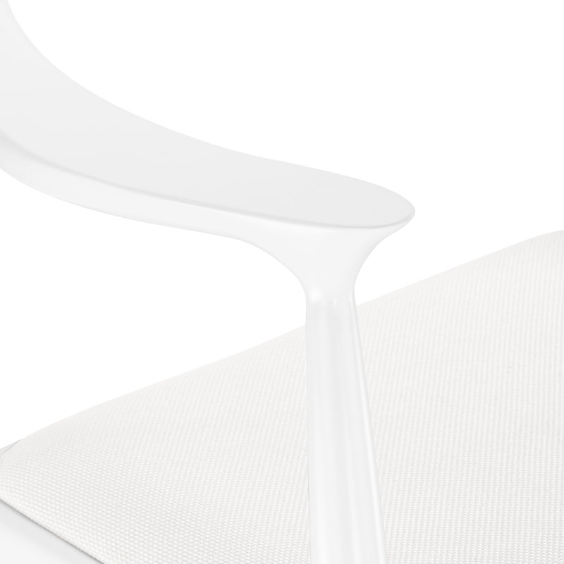Danish Upholstered Arm Chair, White