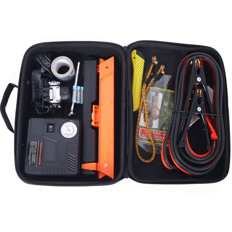 Trousse de secours automatique, trousse de voiture d'urgence avec compresseur d'air portatif