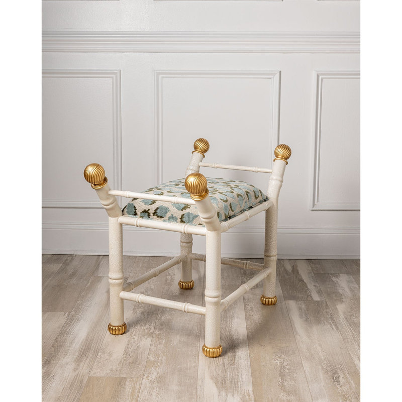 Boca Ocelot Bench, White, Celadon