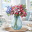 Ensemble de 2 bouquets de baies artificielles avec verdure, tiges florales mélangées rouges et bleues pour vase et centre de table