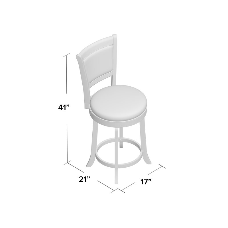 Amelia Swivel Stool, Counter Stool (24" Seat Height), Weathered Gray