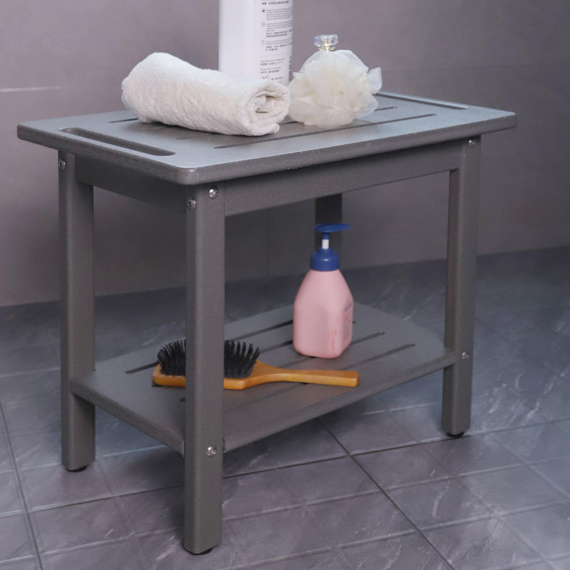 Tabouret de douche en PEHD, Gris