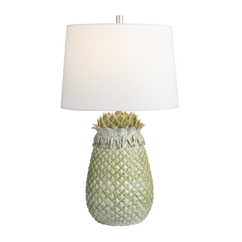 Lampe ananas glacé vert avec abat-jour conique