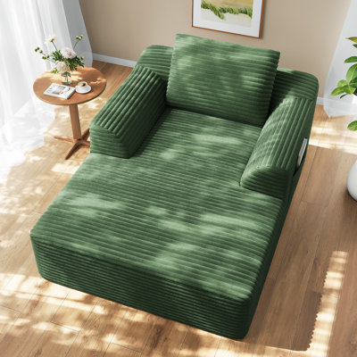Modern 161cm corduroy indoor chair lounge without frame with side storage bag