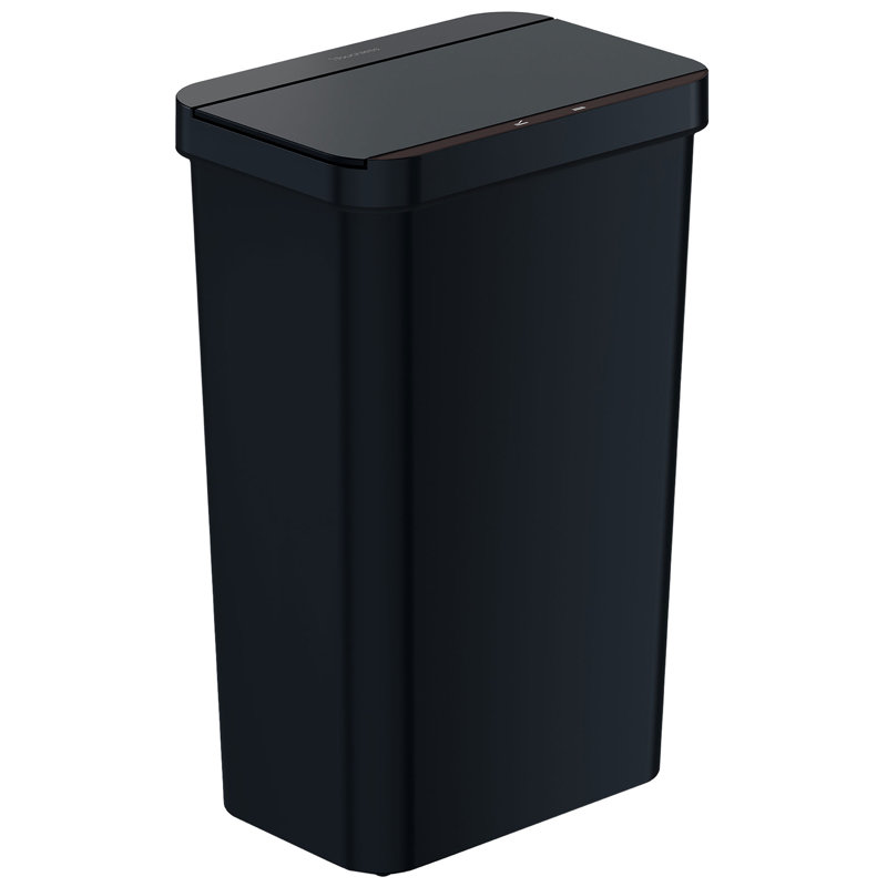 Black 13.2 Gallon Touchless Plastic Kitchen Trash Can