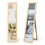 Devany Wood Flat Wall Mirror-3354165