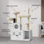 Bac à litière moderne multifonctionnel avec arbre à chat et niche – Meuble de toilette dissimulé, griffoir en sisal, perchoir moelleux, mobilier pour chat à plusieurs niveaux-1007888874