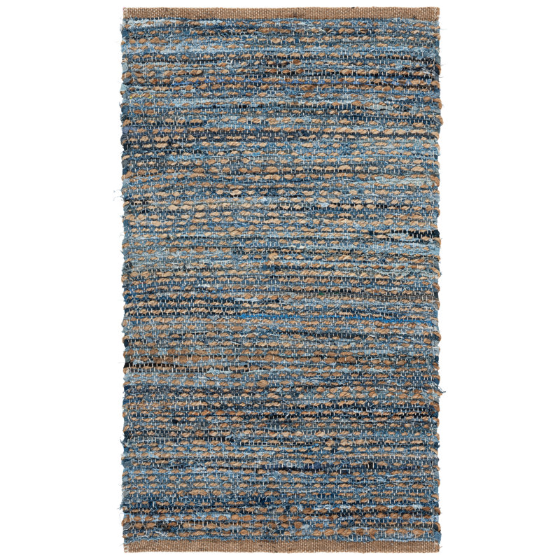 Doleman Hand Woven Jute Striped Rug, Rectangle 2'3" x 4'