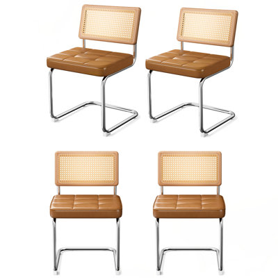 Natural Rattan Dining Chairs Set of 4