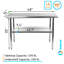Table de travail en acier inoxydable avec tablette inférieure. Table de préparation en métal. Certifié NSF-49453602
