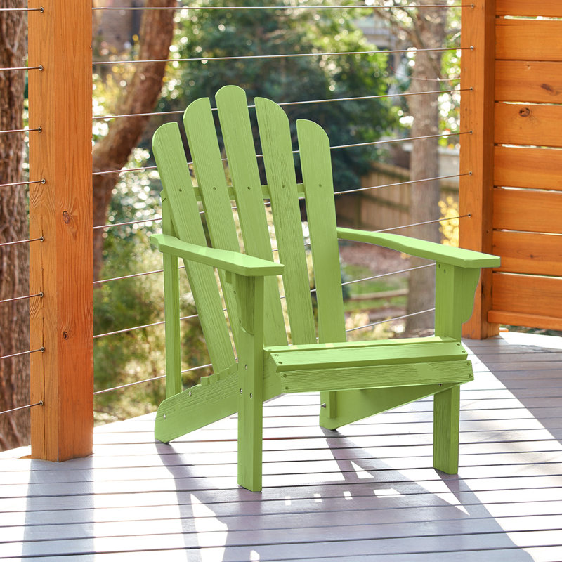 Brently Outdoor Adirondack Chair, Lime Green