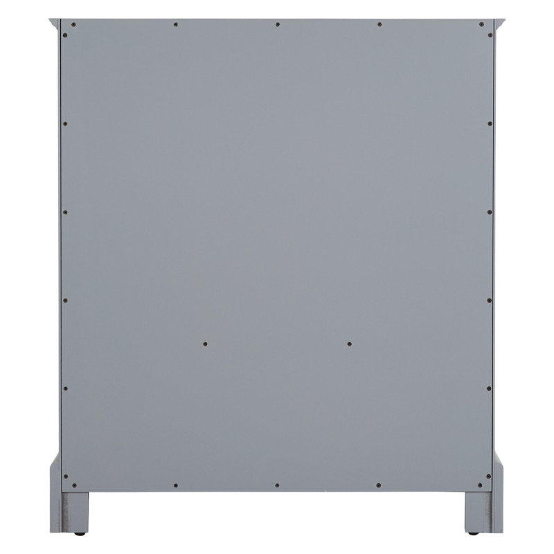Gray Solid Wood 30" Freestanding Single Basin Vanity Cabinet