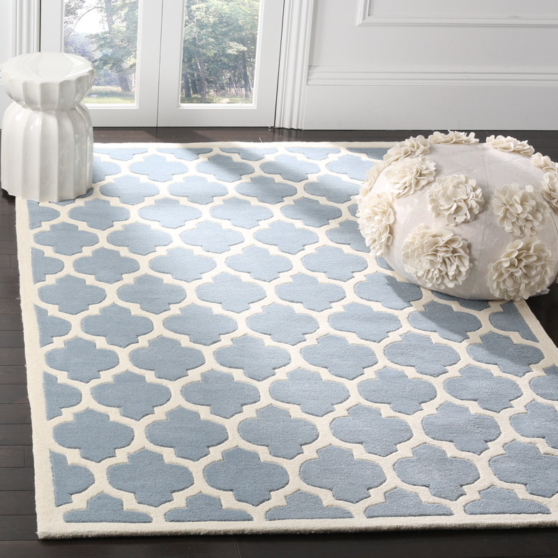Tenafly Geometric Wool Hand Woven Area Rug, Rectangle 152 x 244 cm