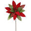 Glitter Poinsetta - 12 Inches Set Of 12