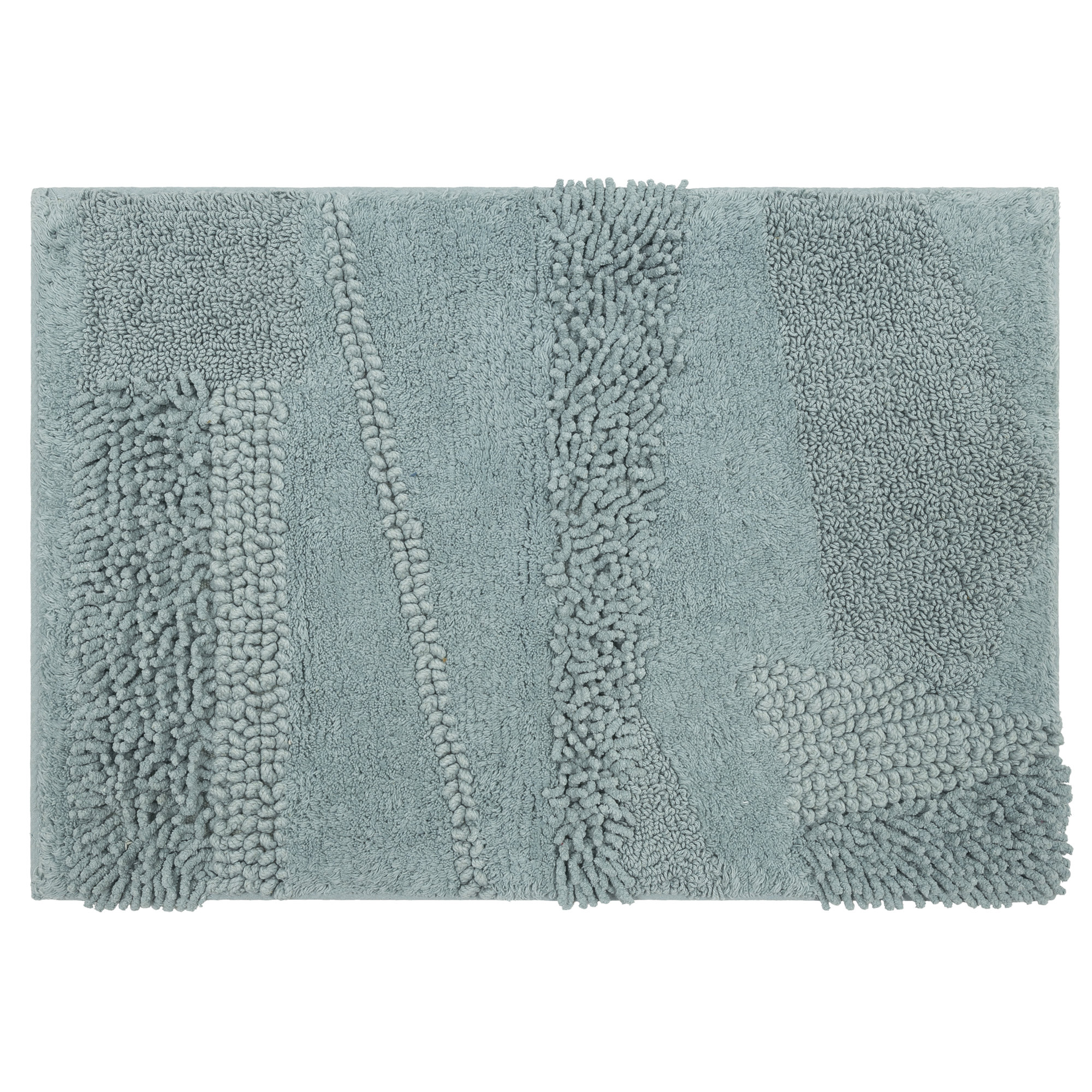 Laverne Solid Cotton Bath Rug, Glacier, 24" W x 60" L
