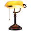 Lampe de bureau Bankers avec interrupteur à chaîne, lampes de bureau à abat-jour en verre ambré, base bronze, base E26, lampe de bibliothèque rétro pour bureau, salle d'étude