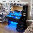 43'' Farmhouse Makeup Vanity Desk with Charging Station, Big Modern Lighted Vanity Table RGB Drawer, Dressing Table for Bedroom with 5 Drawers & Storage Shelves, Black-798407304