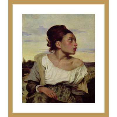 Young Orphan in the Cemetery by Eugène Delacroix -Framed Giclee Print