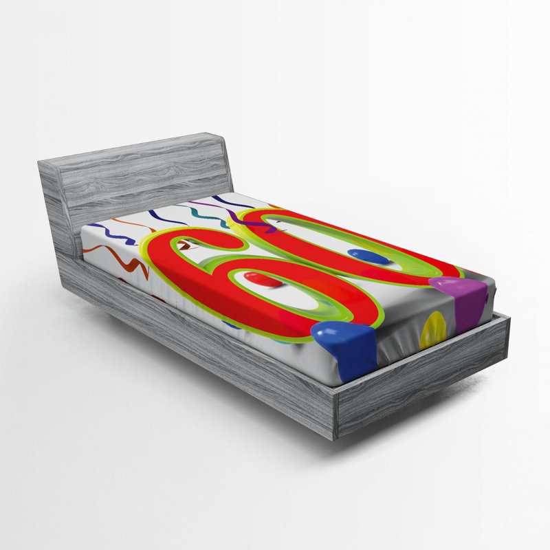 Drap-housse en microfibre 60Th Birthday, Drap-housse de taille simple