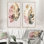 Feuille de philodendron doré et blanc - ensemble de 2 décorations murales - art floral imprimé pour la décoration intérieure