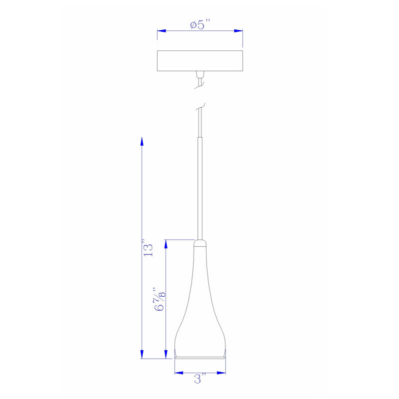 Luminaire suspendu simple 1 lumière del Reena