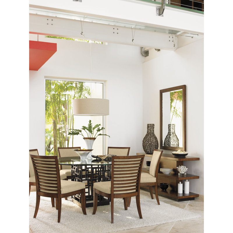 Ocean Club Kowloon Fabric Side Chair in Brown/Taupe/Cream