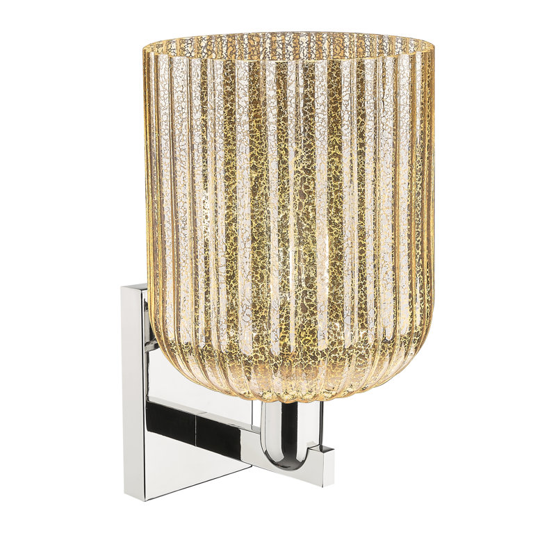 Voile de mariée - 1 lumière - abat-jour de voile de mariée mercure - applique, Transparent / nickel poli