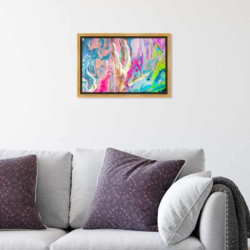 «Abstract Just Like Heaven», reproduction d'art graphique sur toile, H 10 po x l 15 po, Toile encadrée, Doré